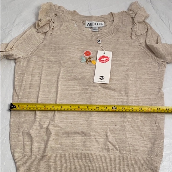 Wildfox Spring Bloom Zanetti in heather nude haze soft knit boho sweater - Picture 10 of 12